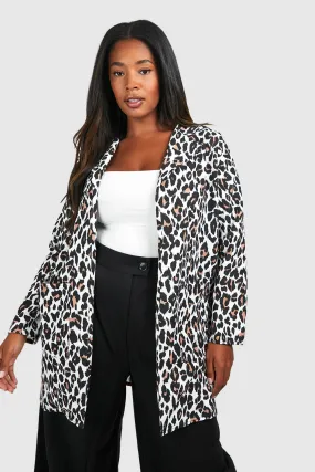 Plus Leopard Print Duster Coat