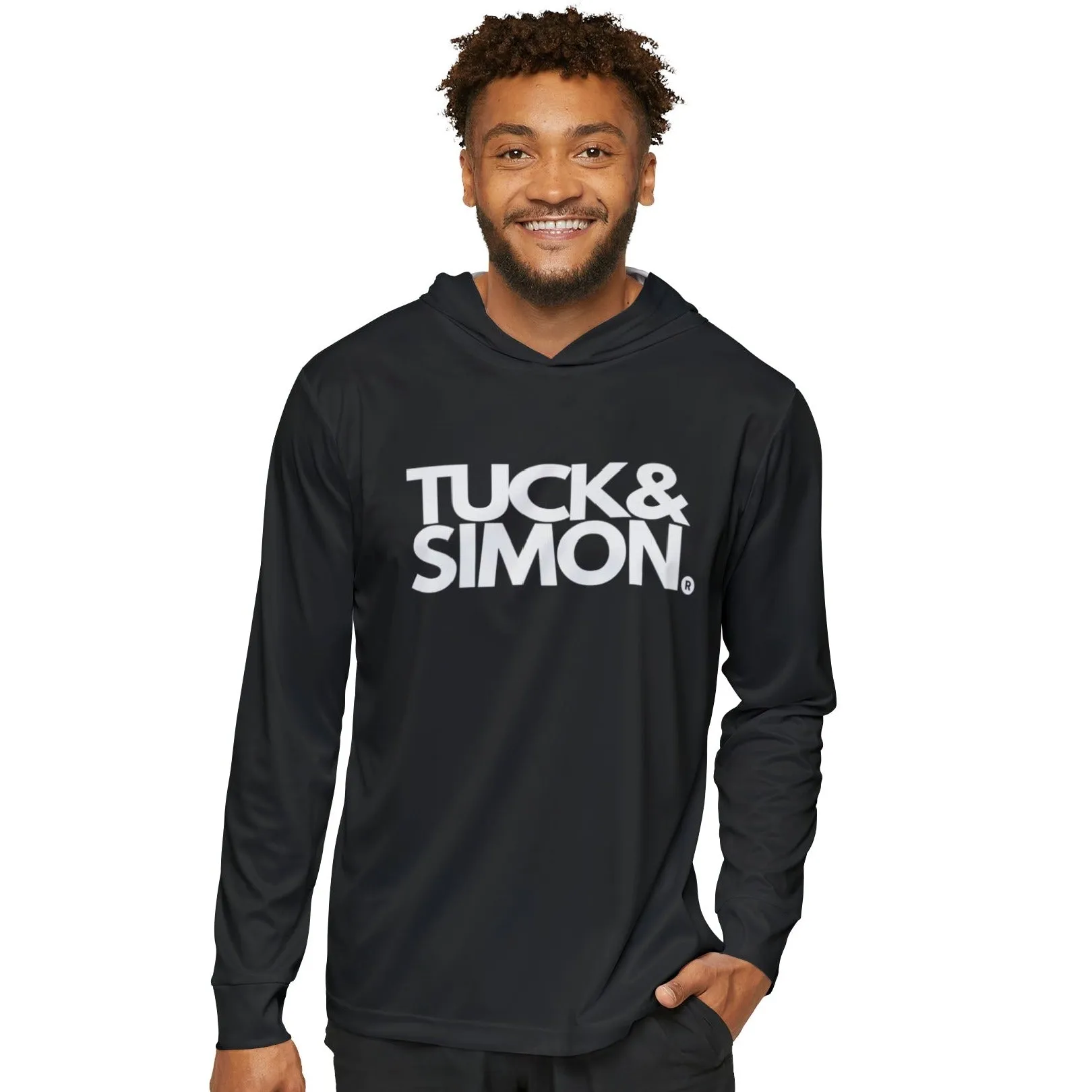 Plus Size Tuck&Simon Black Sports Warm-Up Hoodie