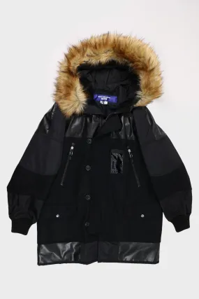 Pocketed Wool Parka - Black