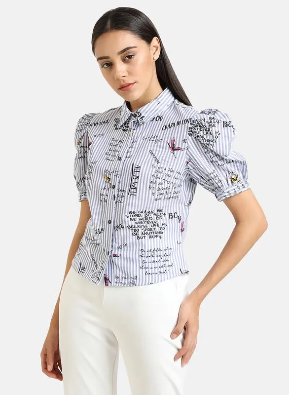 Printed Puff Sleeve Shirt