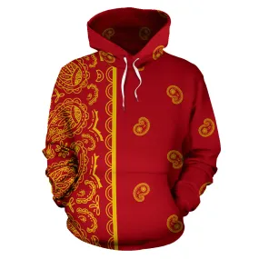 Red and Gold Bandana Pullover Hoodie