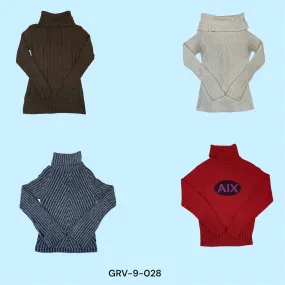 Retro Y2K High Neck Sweater – Sleek, Chic, and Cozy(grv-9-028)