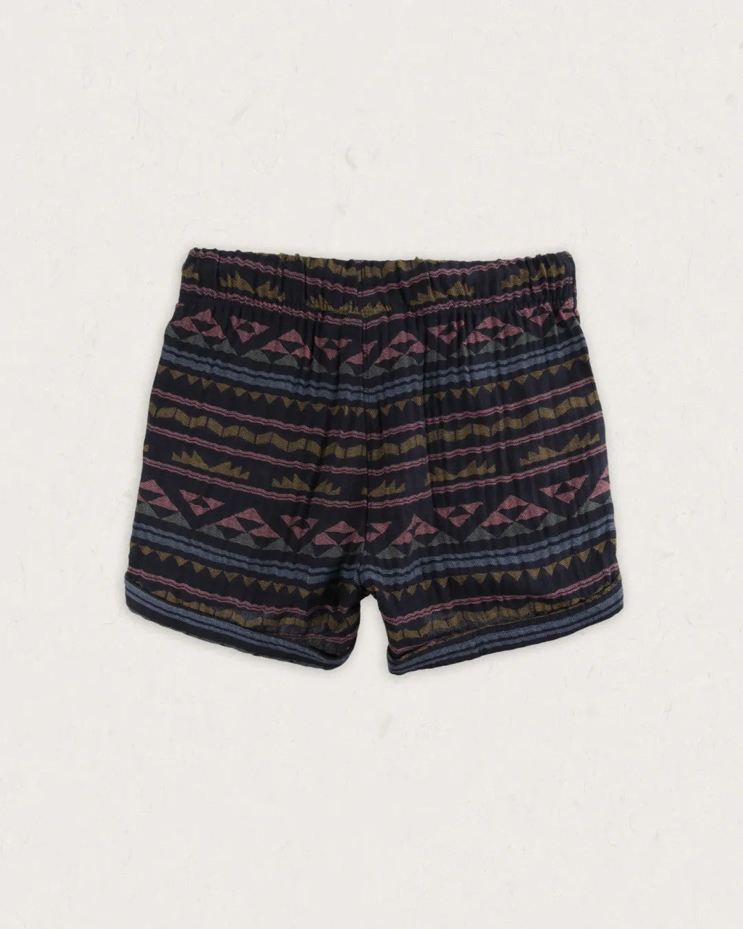 Santosa Organic Cotton Jacquard Short - Black Geo Pattern