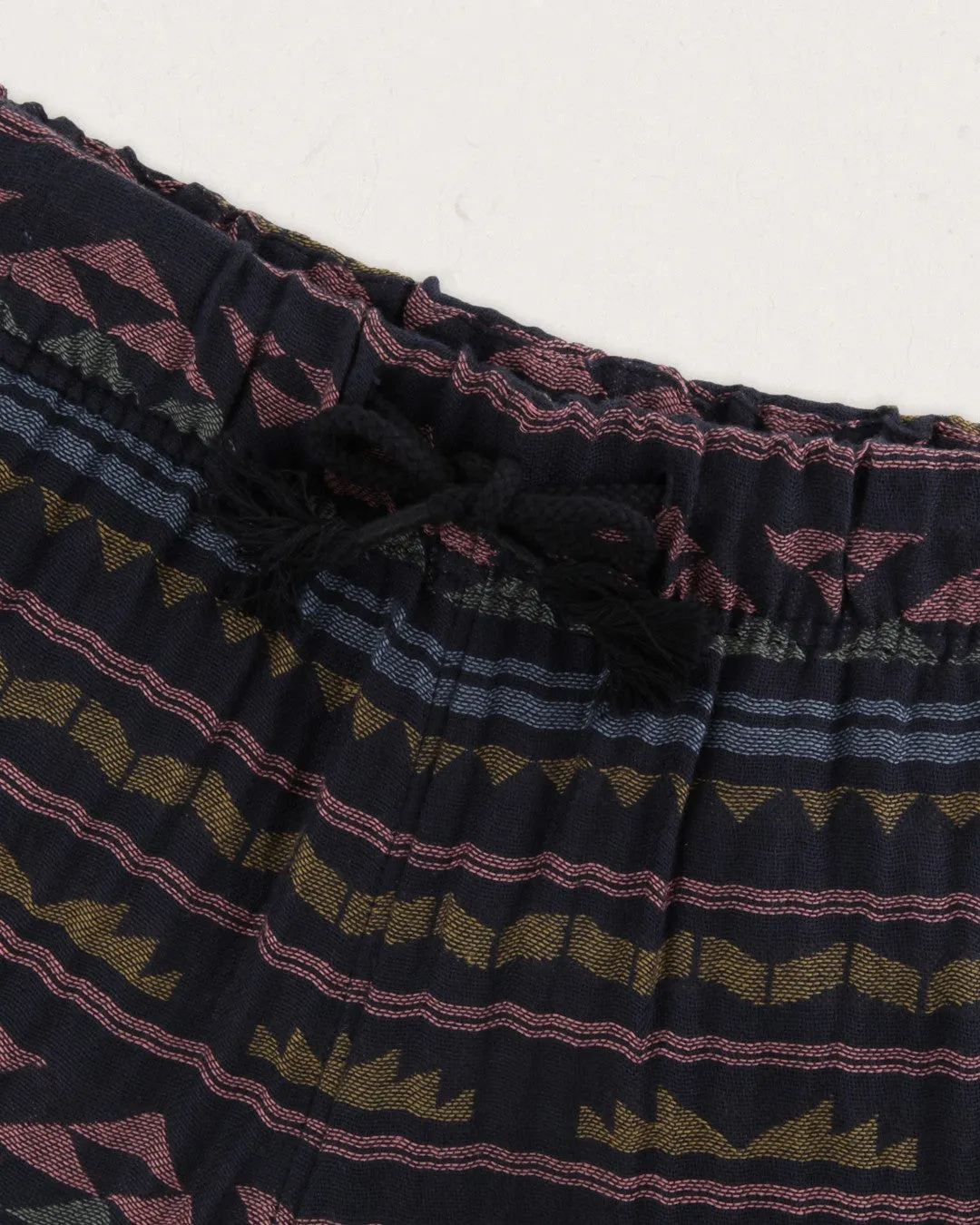 Santosa Organic Cotton Jacquard Short - Black Geo Pattern