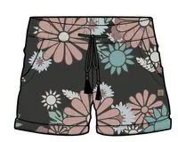 Santosa Shorts - Black Flower Burst