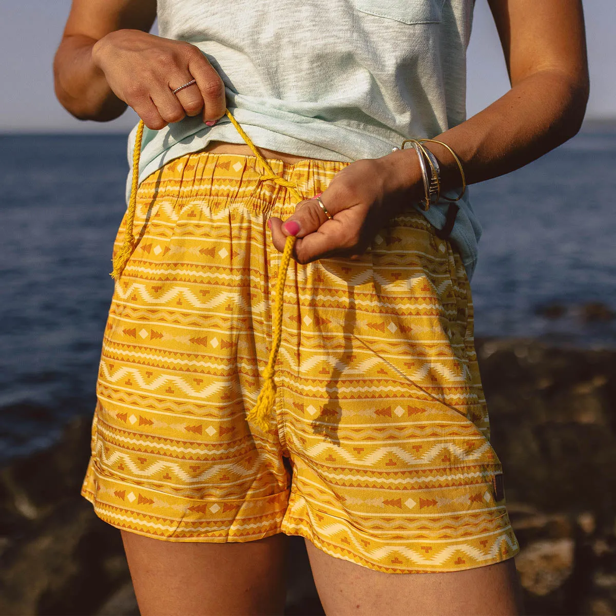 Santosa Shorts - Ochre Yellow Sol