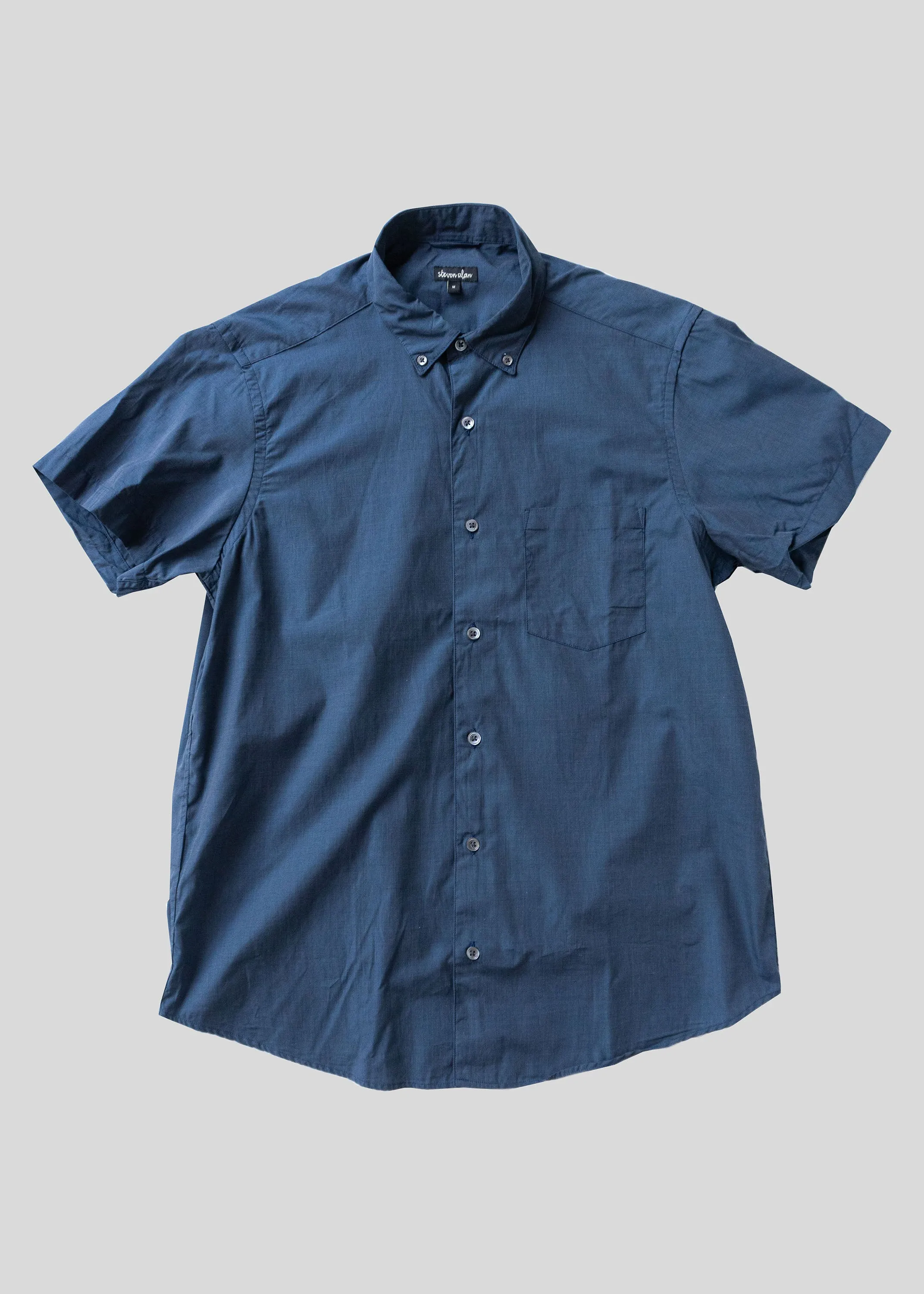 Short Sleeve Single Needle Shirt, Dark Teal