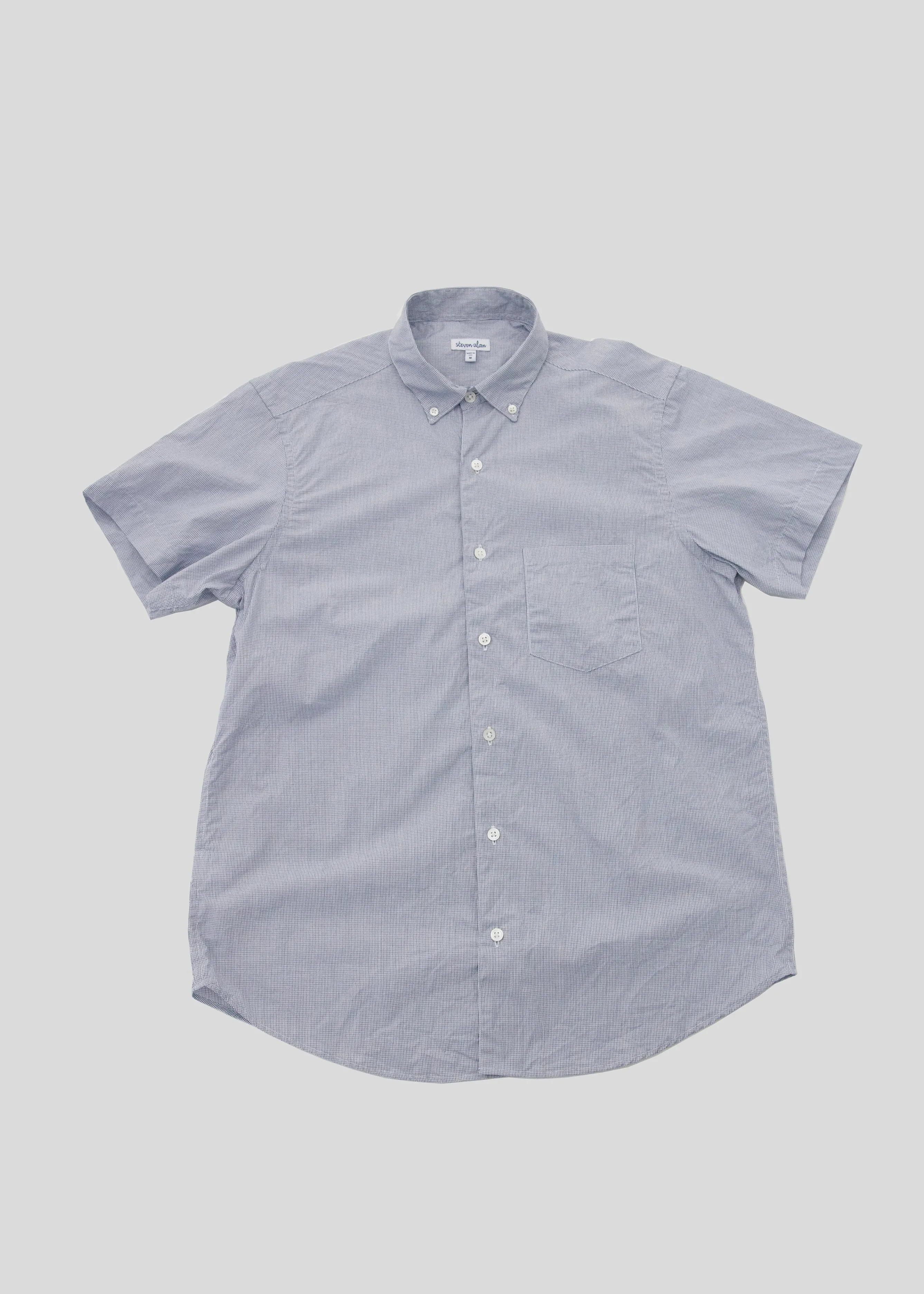 Short Sleeve Single Needle Shirt, Tattersall