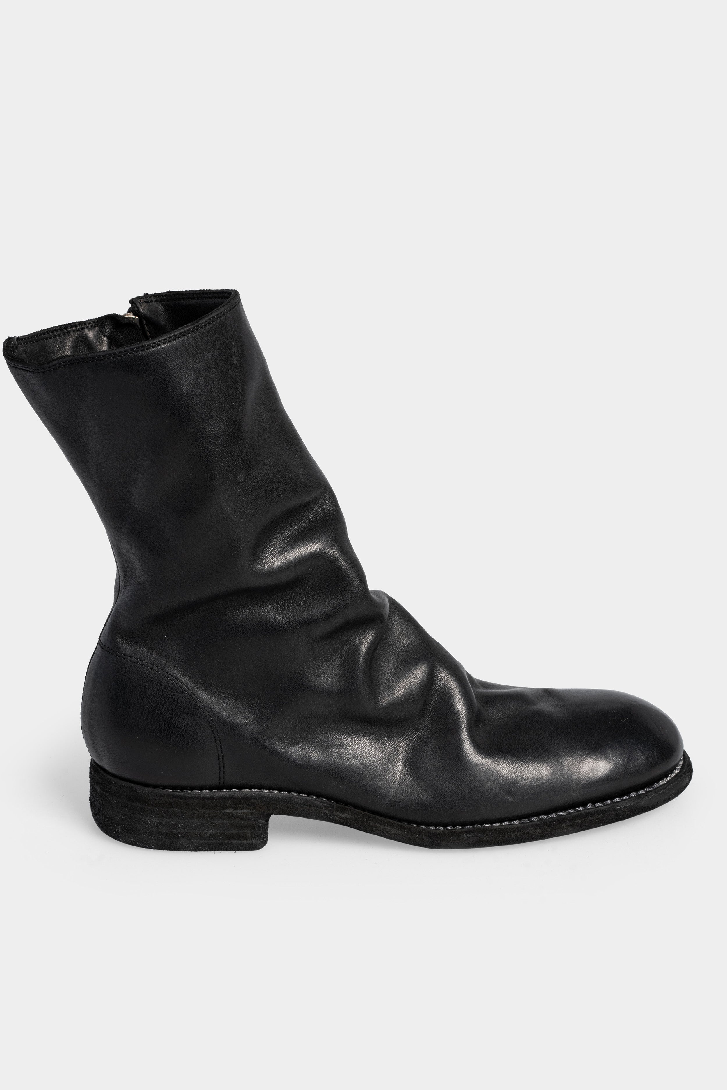 Side zip mid-top leather boots | 698X