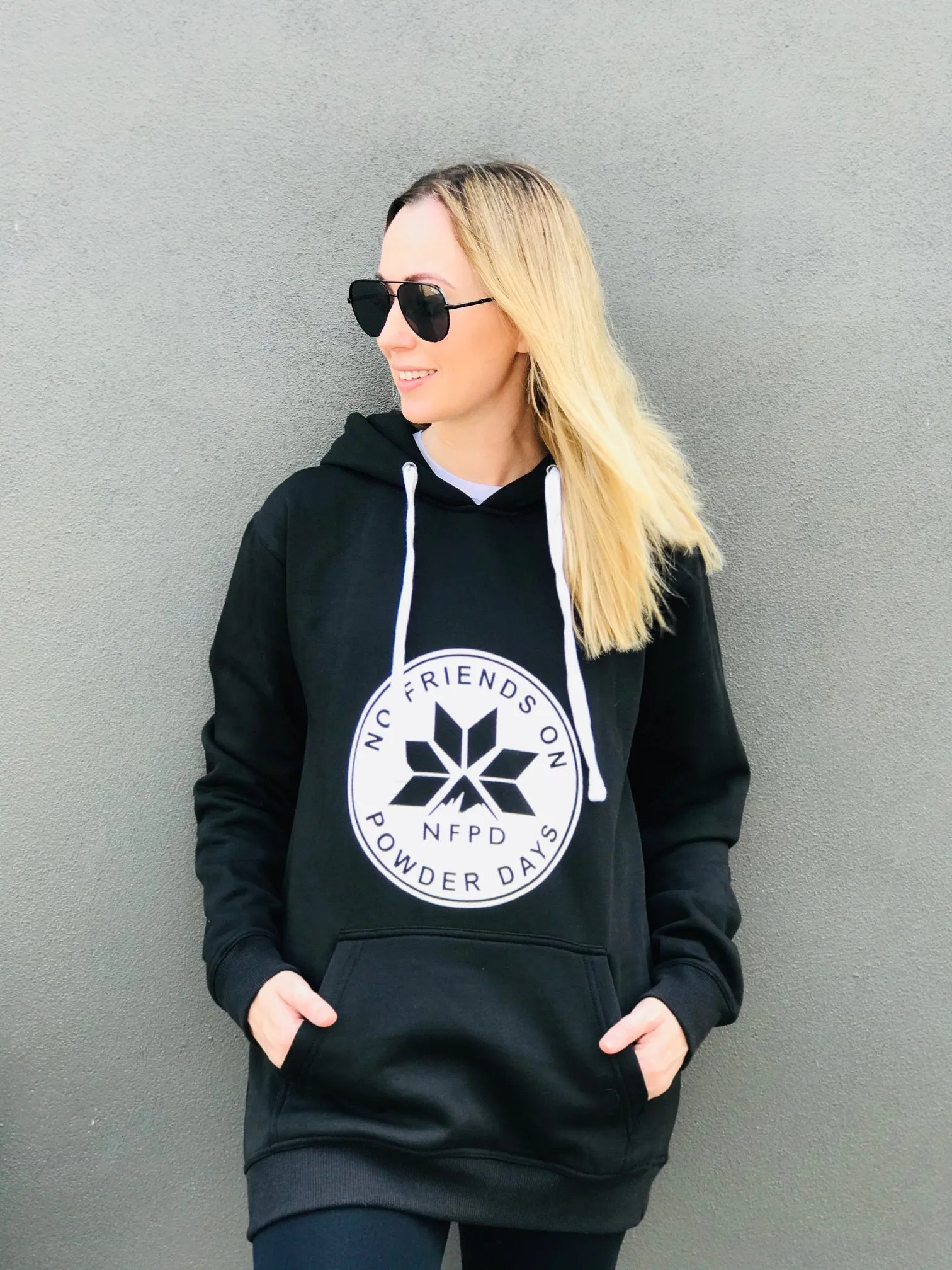 Ski/Snowboard Front Logo White NFPD Circle Snug Snow Hoodie - Unisex