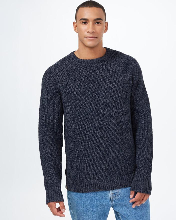 Tentree Highline Wool Crew Sweater in Midnight Blue Twist