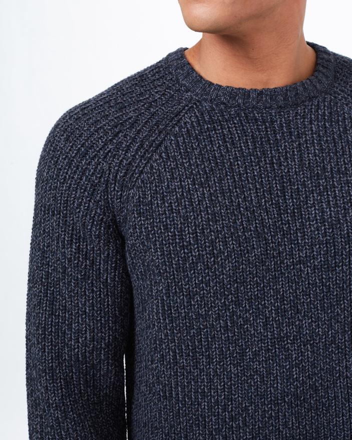 Tentree Highline Wool Crew Sweater in Midnight Blue Twist