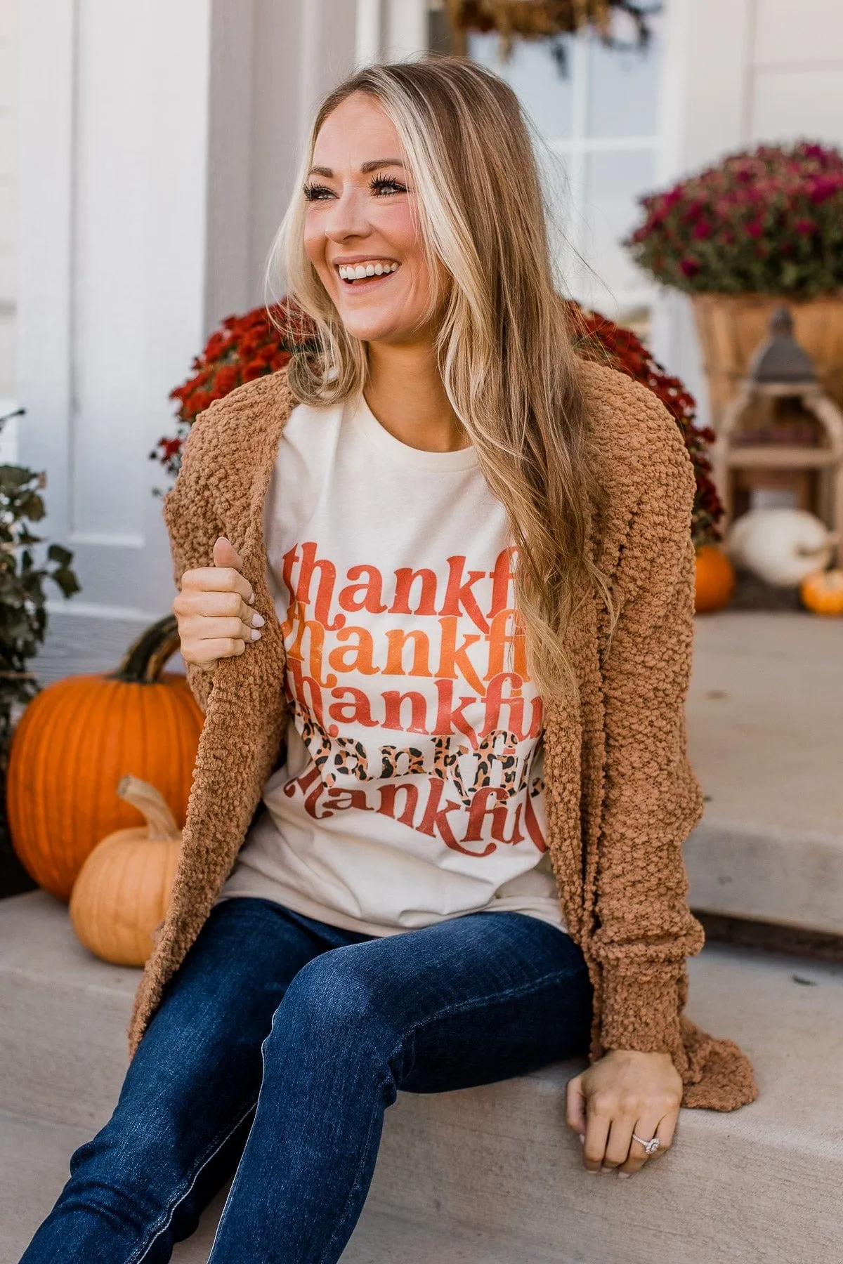 Thankful Graphic Tee- Cream