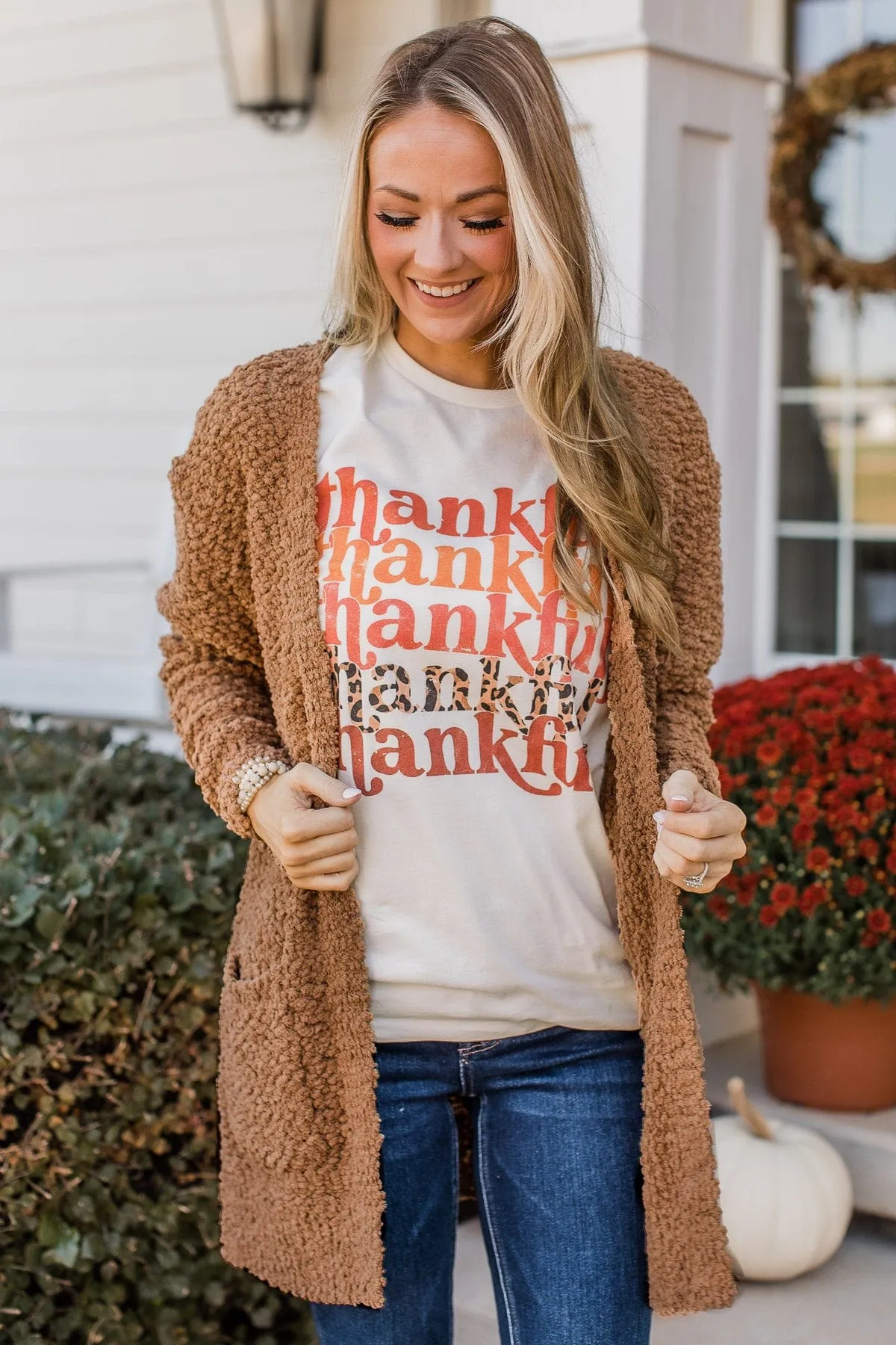 Thankful Graphic Tee- Cream