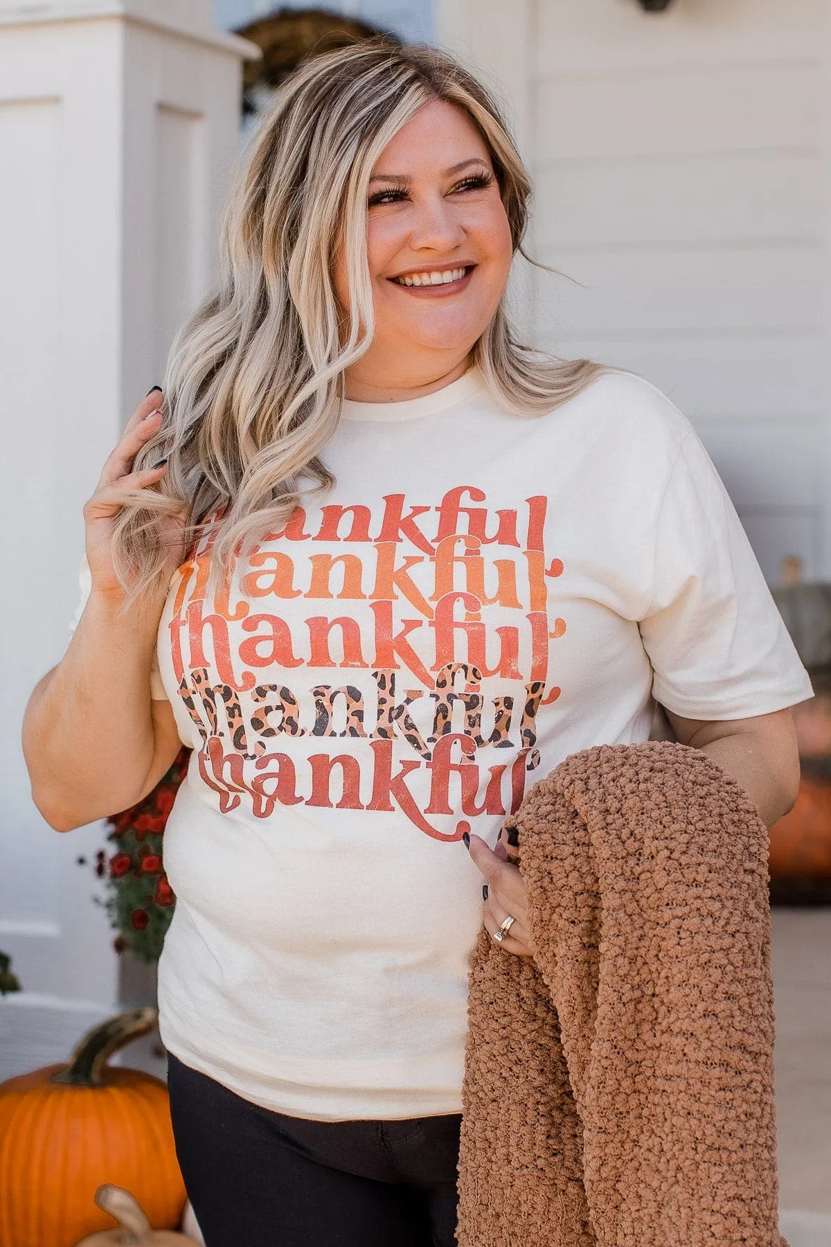 Thankful Graphic Tee- Cream