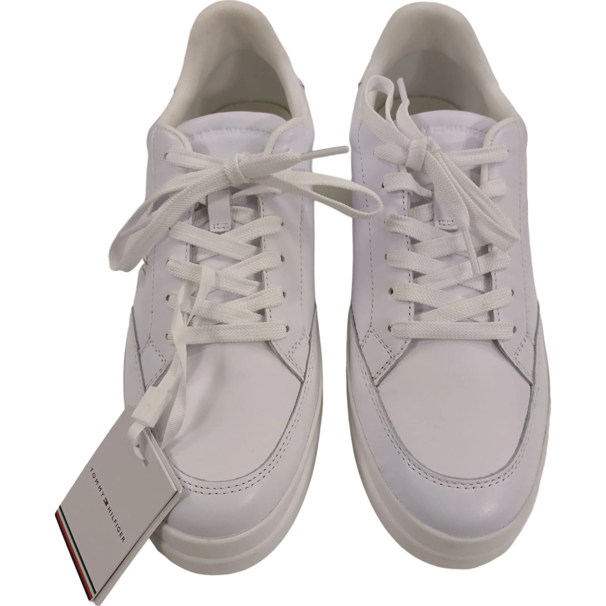 Tommy Hilfiger White Signature Leather Sneakers