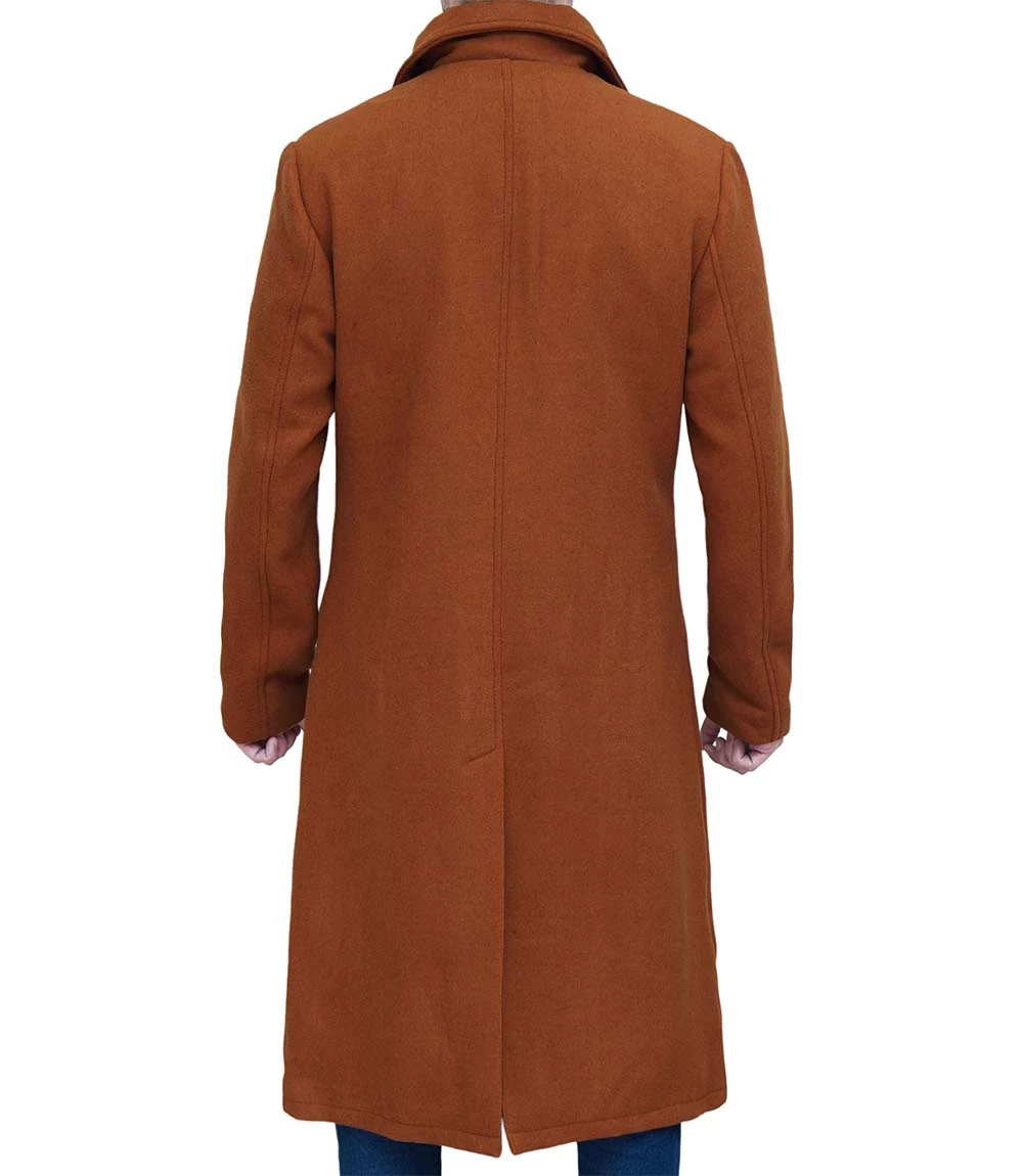 Trenton Tan Long Men's Wool Coat