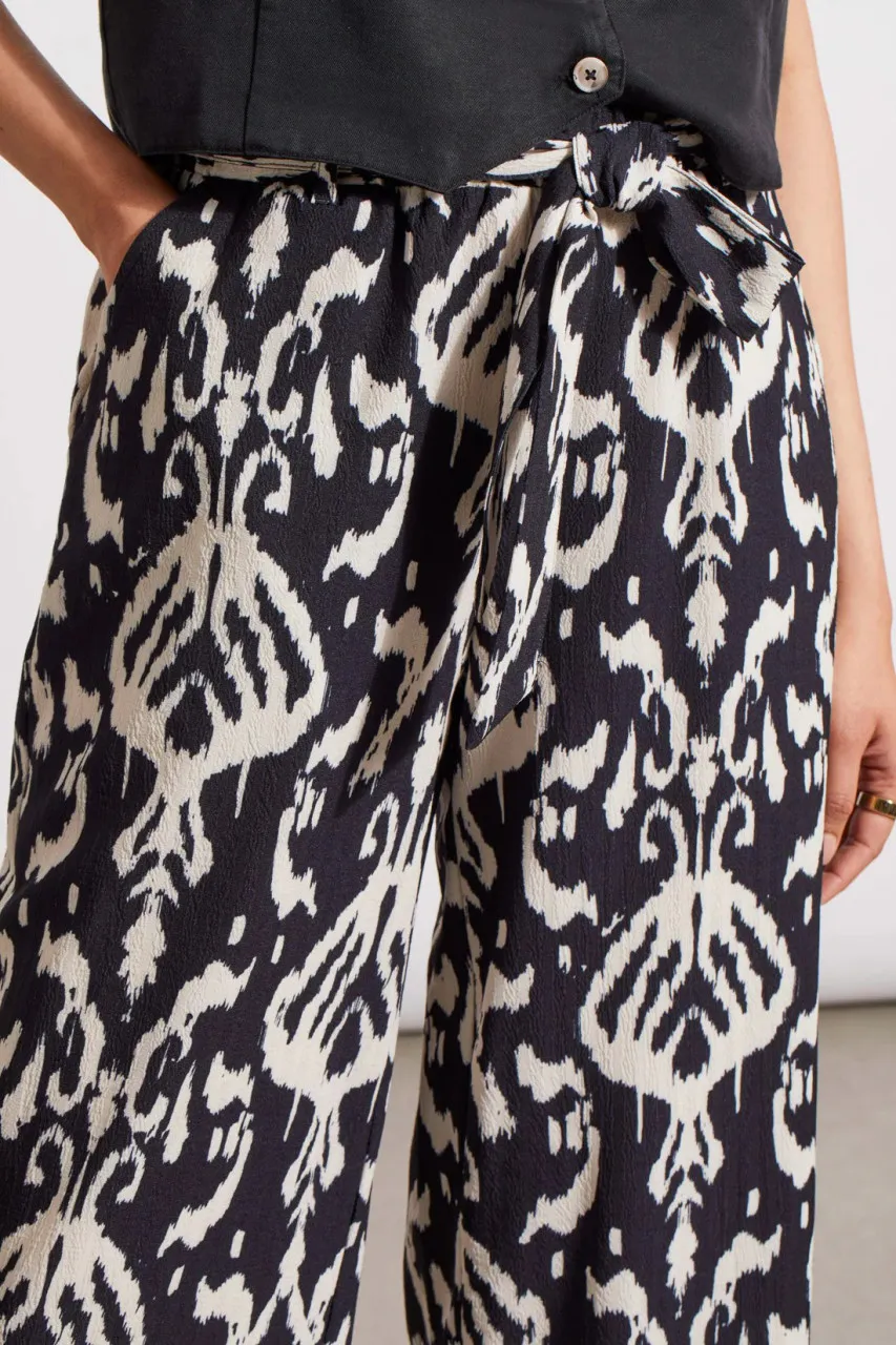 Tribal Black Ikat Belted Pants