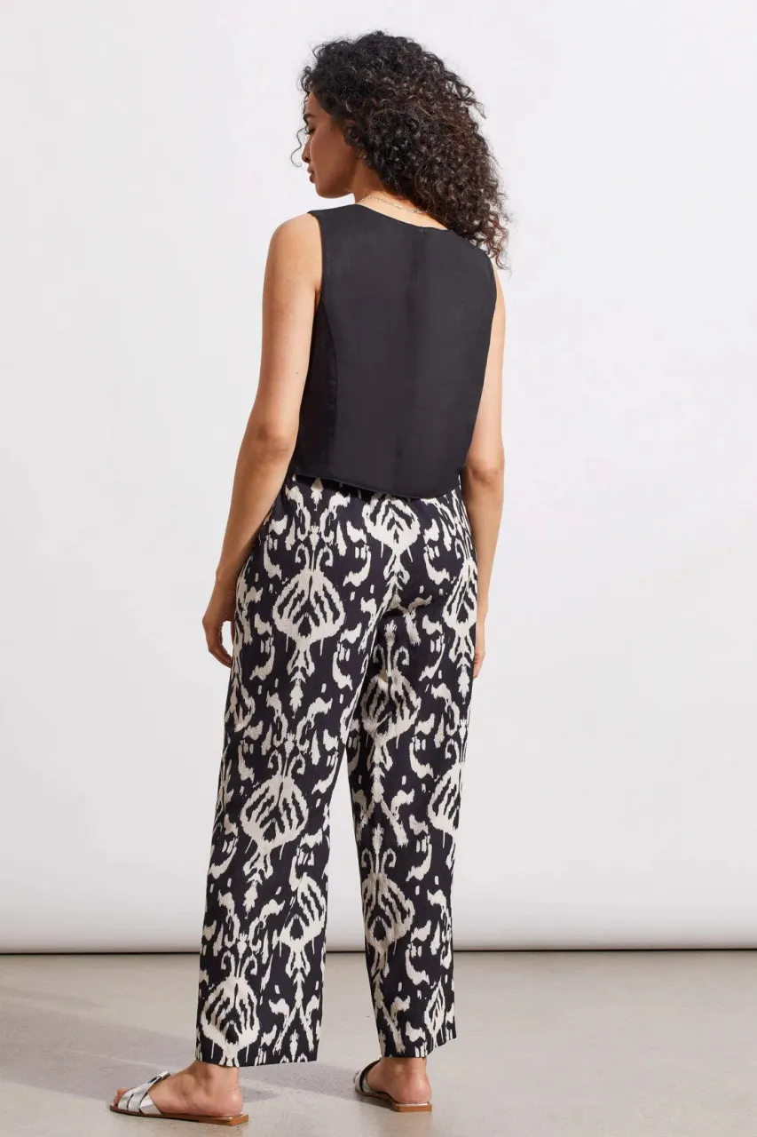 Tribal Black Ikat Belted Pants