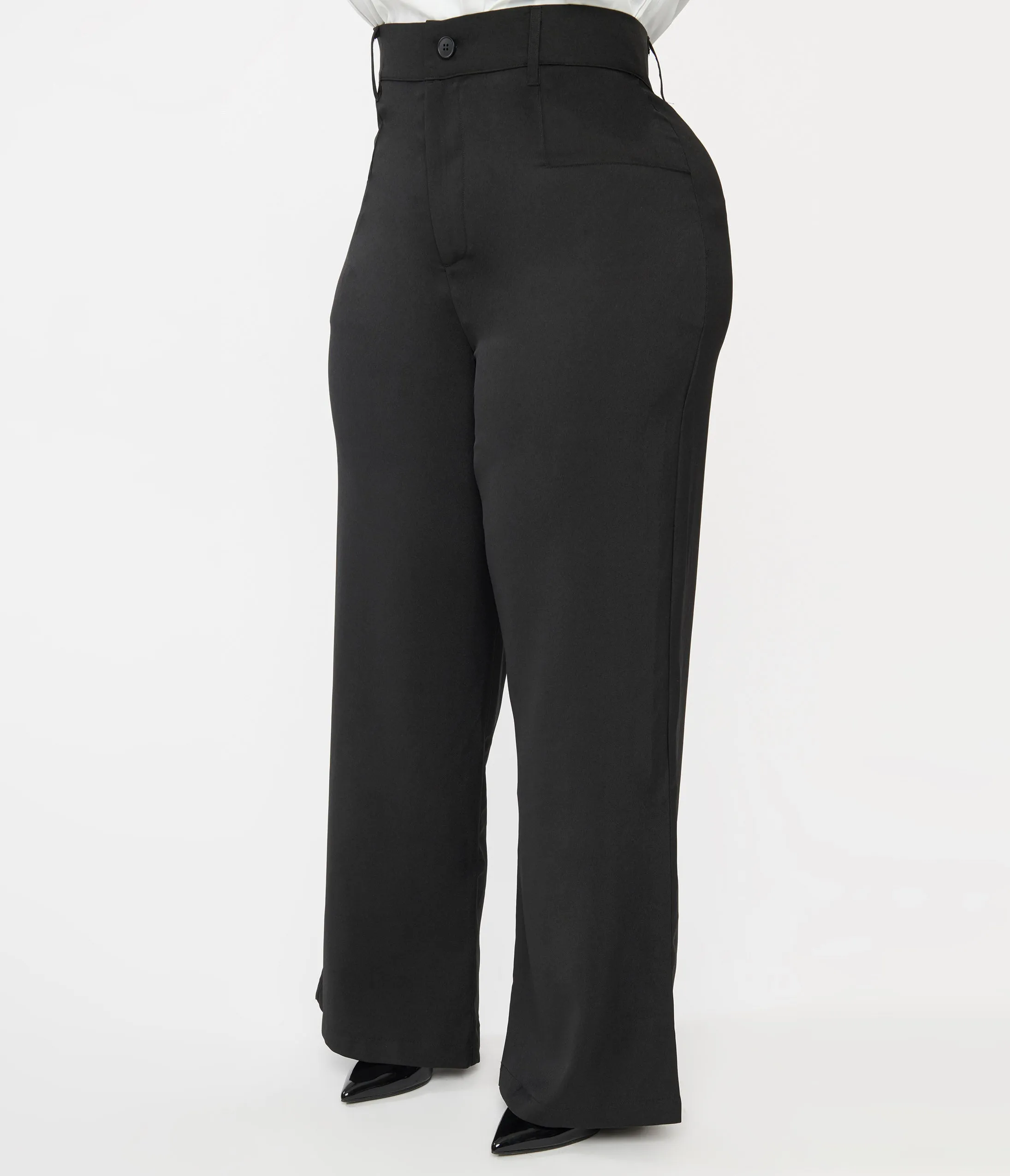 Unique Vintage Plus Size 1940s Black Ginger Pants