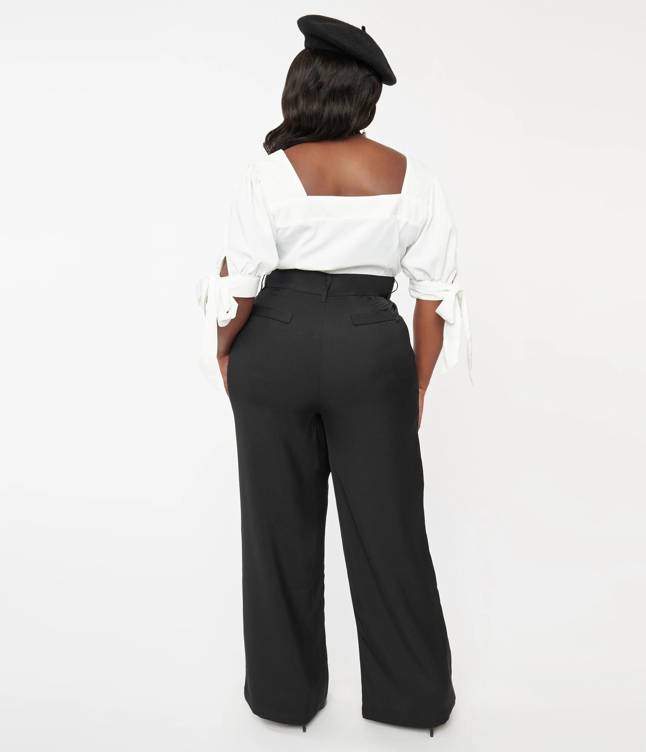 Unique Vintage Plus Size 1940s Black Ginger Pants