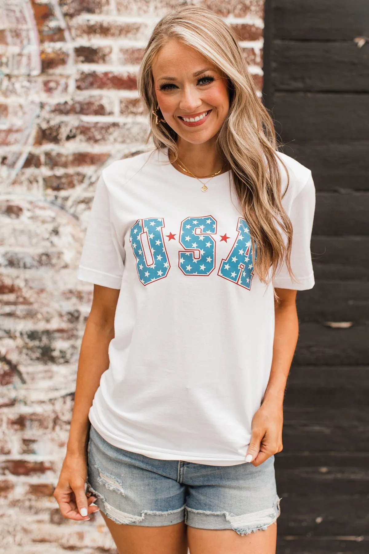 USA Graphic Tee- White