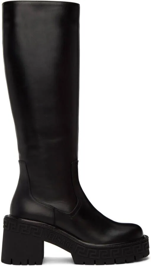 Versace Black Greca Boots