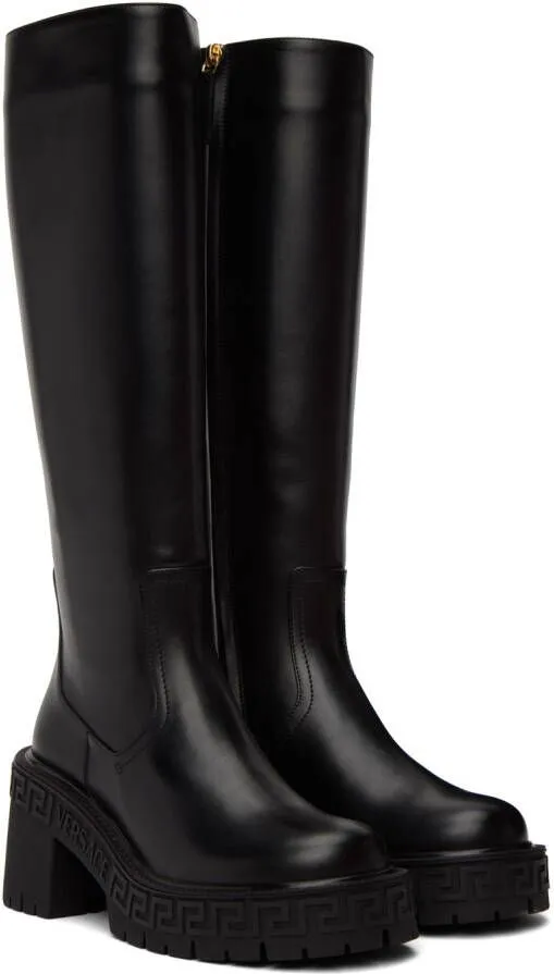 Versace Black Greca Boots