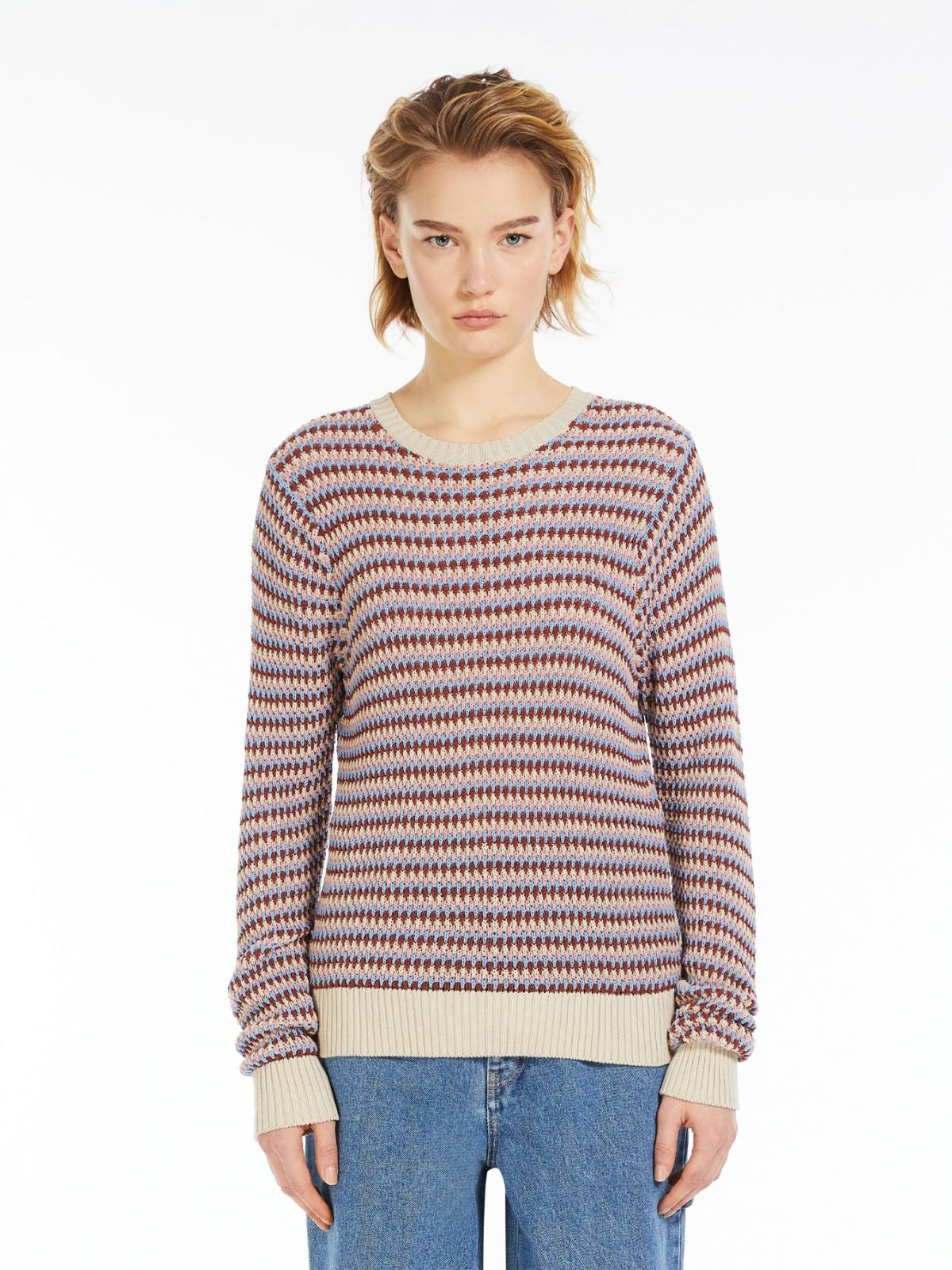 Weekend Max Mara Revere Stripe Sweater in Sand