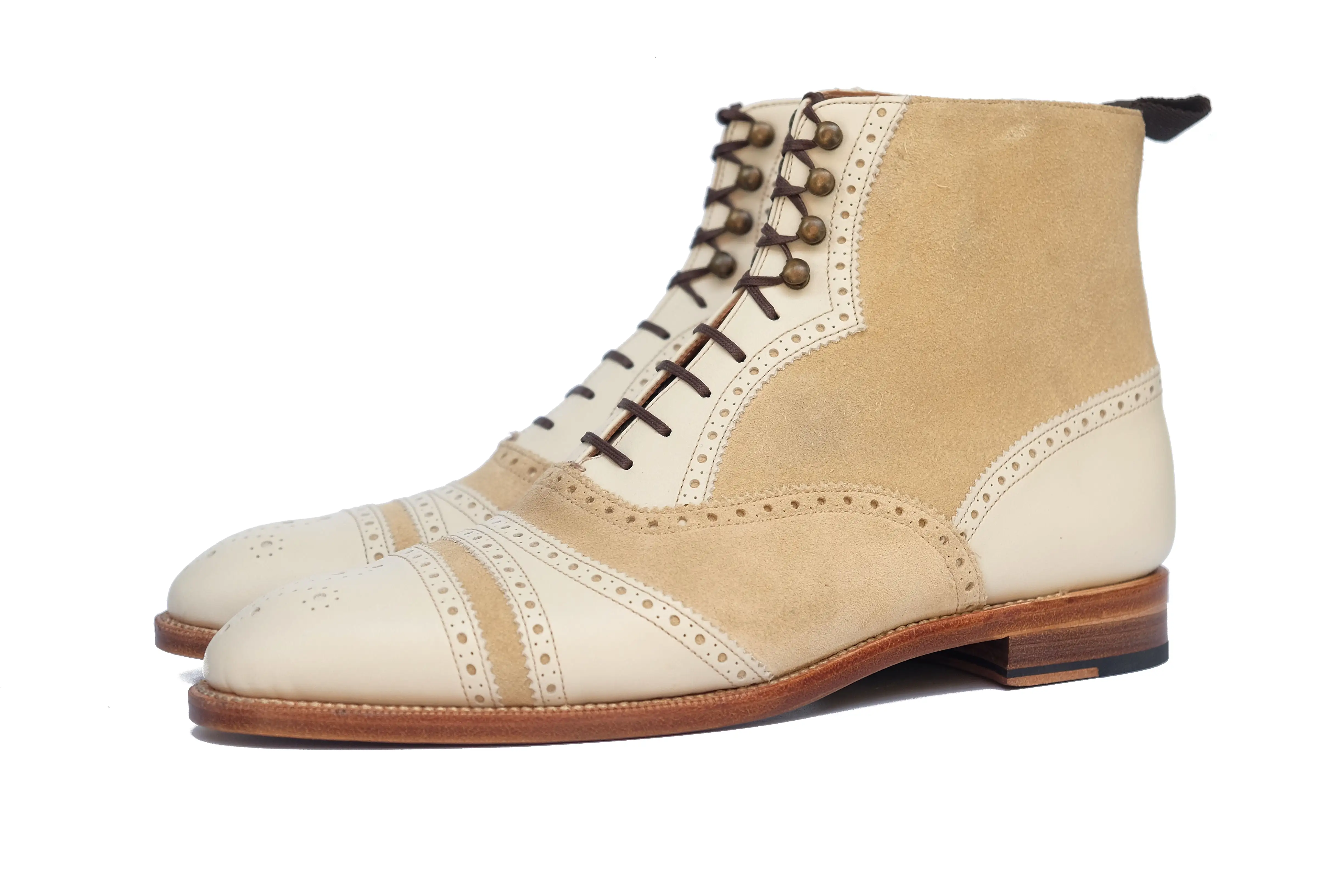 Whitman - MTO - Crust Calf / Light Cream Suede - NGT last - Single Leather Sole - Fleur De Lys Medallion