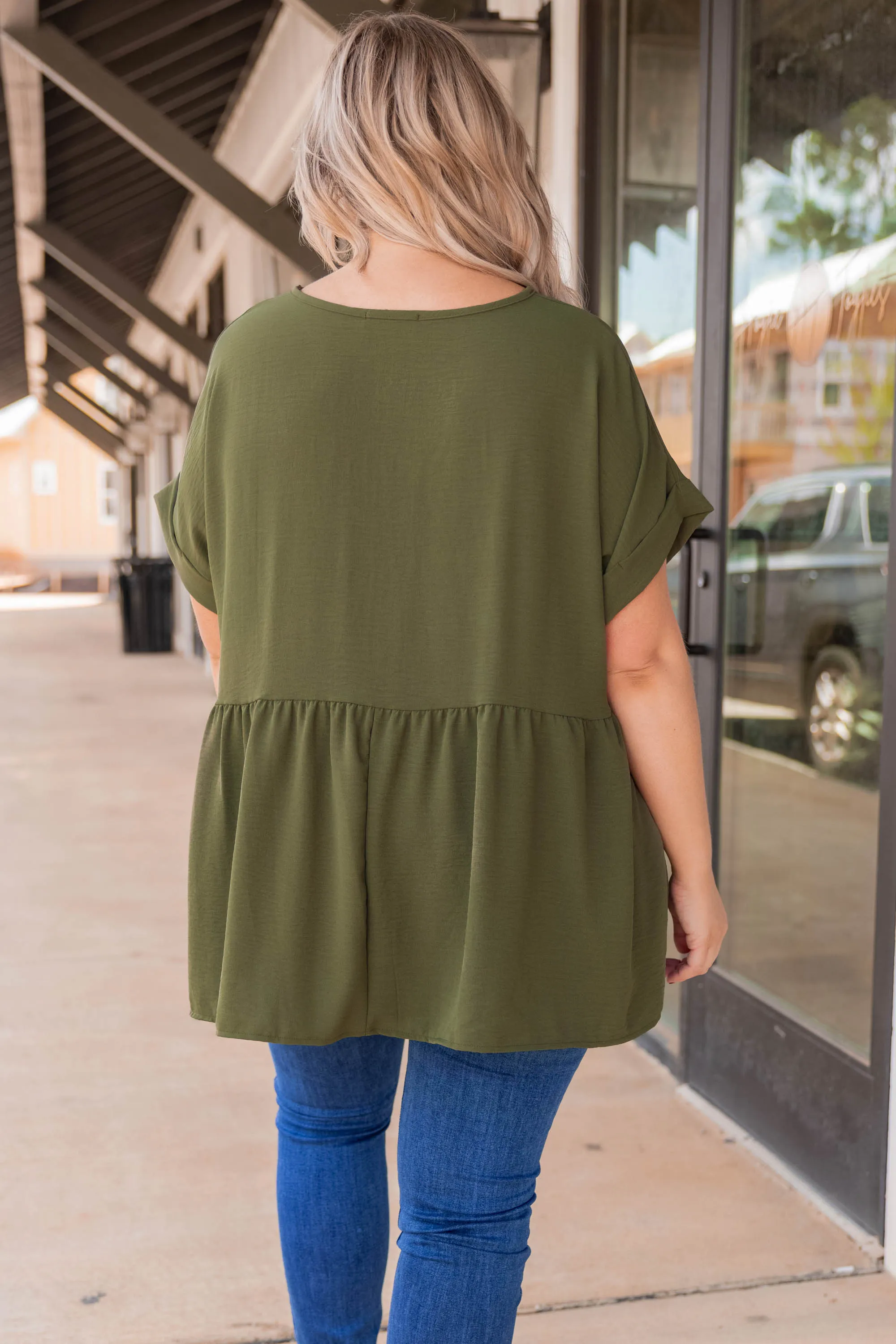 Wide Eyed Gaze Top, Olive