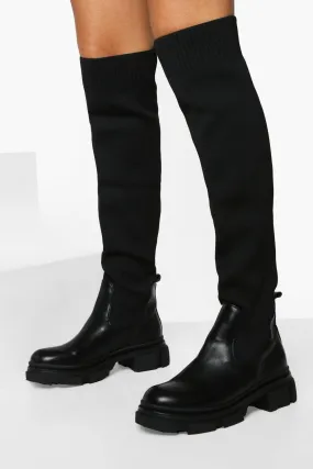 Wider Calf Chunky Over The Knee Boot