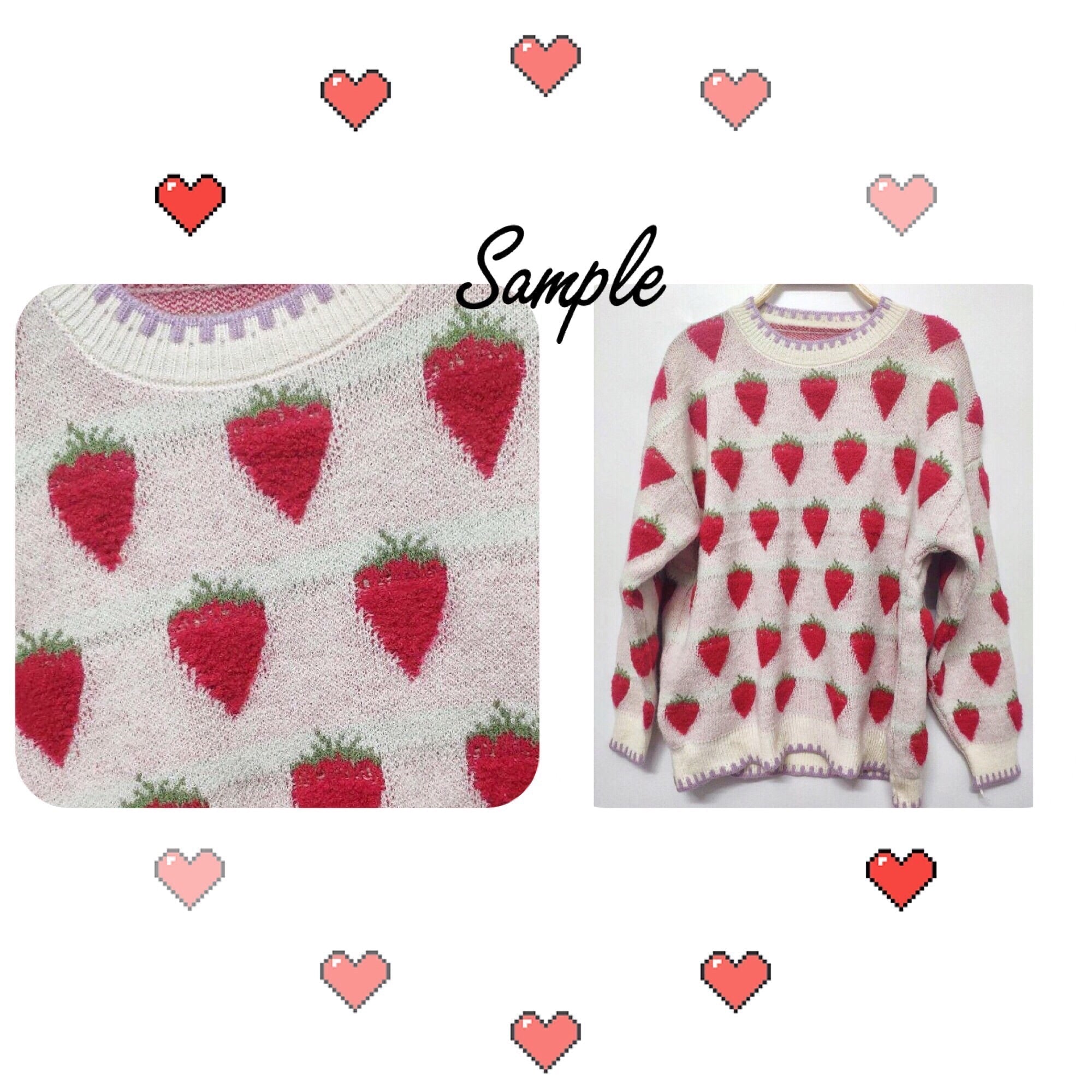 Winter Strawberry Kawaii Aesthetic Sweater