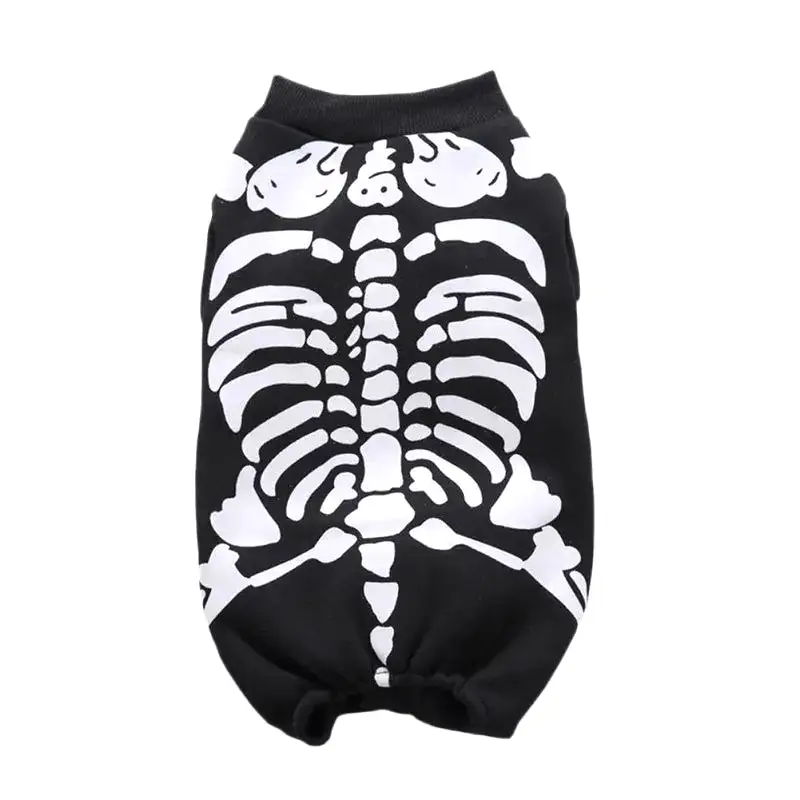 Winter Warm Dog Clothes Funny Skeleton Costumes Halloween Pet Cosplay Coat Puppy Fleece Jacket Clothes Pet Party Apparels