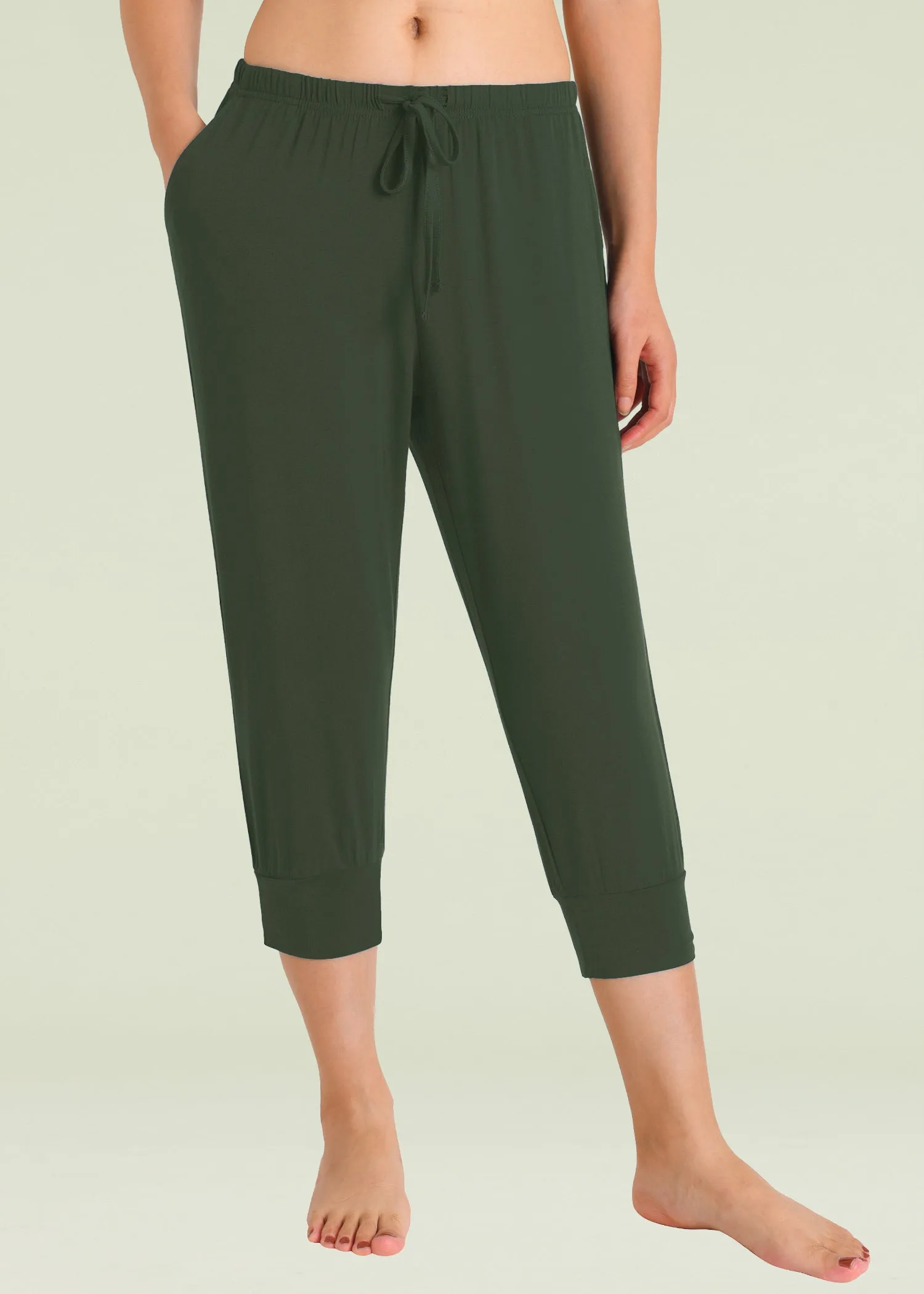 Women's Bamboo Viscose Jogger Capri Pajama Lounge Pants