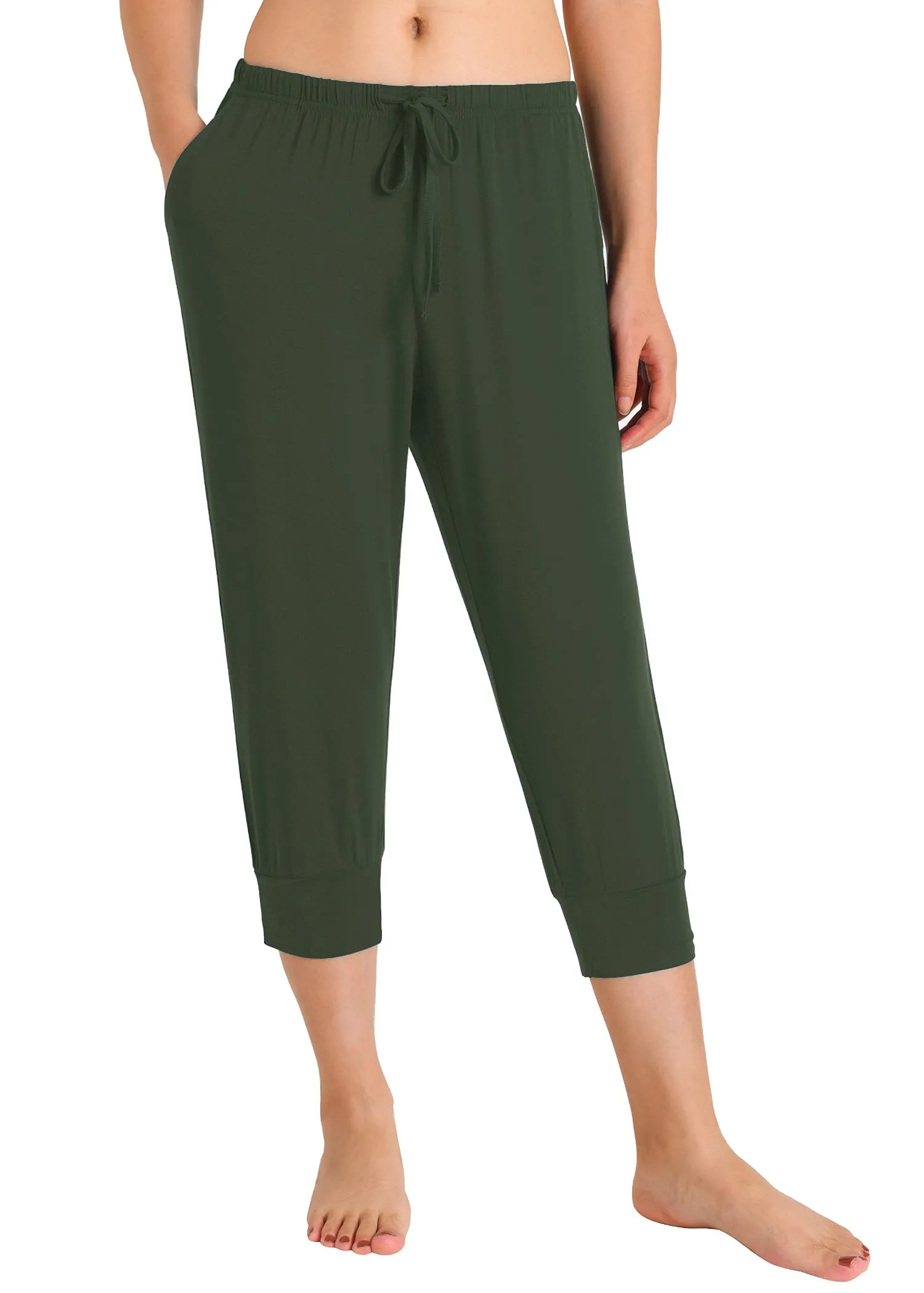 Women's Bamboo Viscose Jogger Capri Pajama Lounge Pants