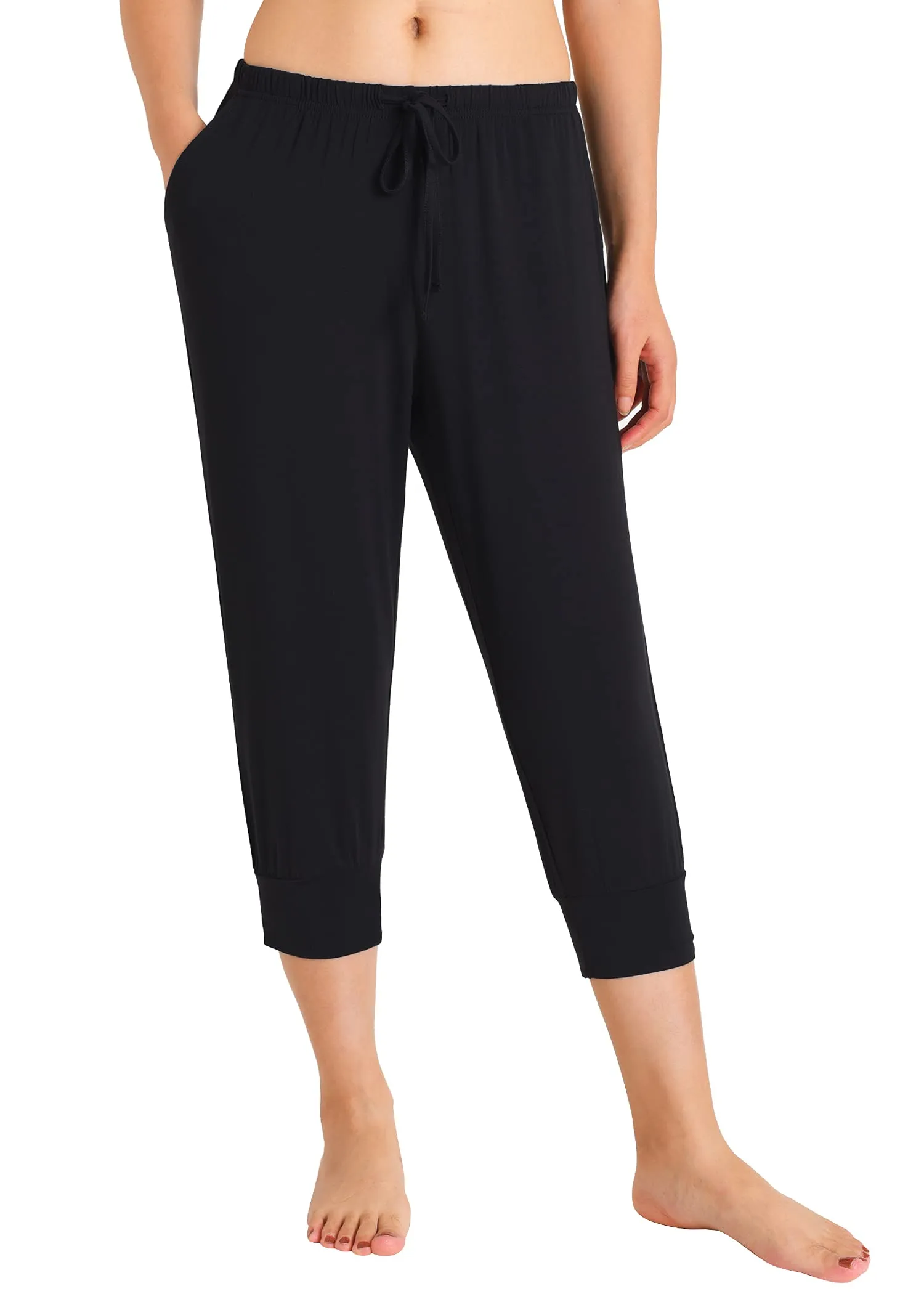 Women's Bamboo Viscose Jogger Capri Pajama Lounge Pants