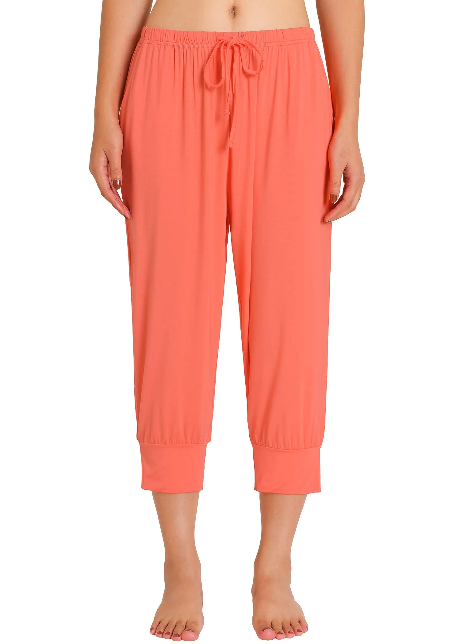 Women's Bamboo Viscose Jogger Capri Pajama Lounge Pants