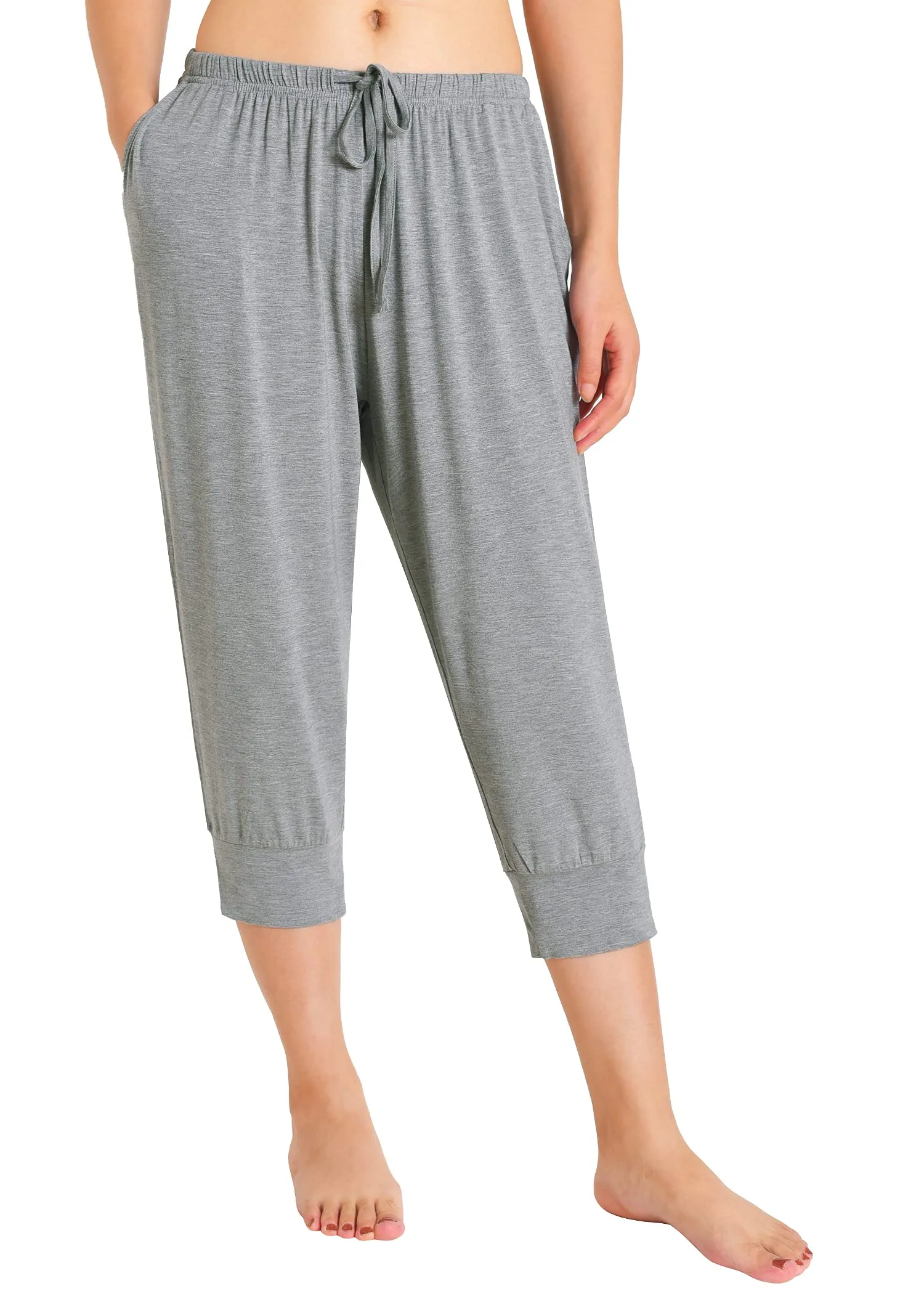 Women's Bamboo Viscose Jogger Capri Pajama Lounge Pants