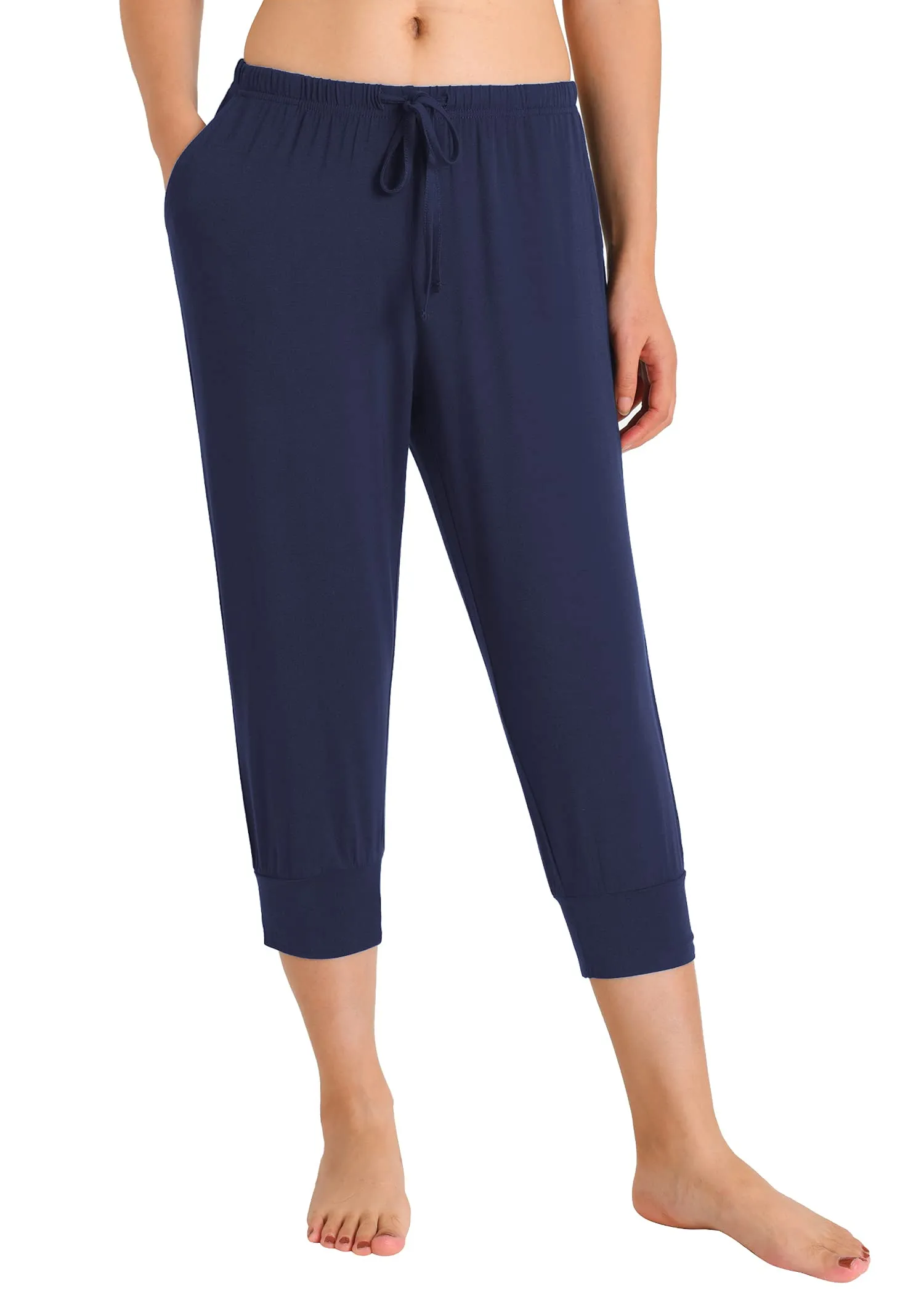 Women's Bamboo Viscose Jogger Capri Pajama Lounge Pants