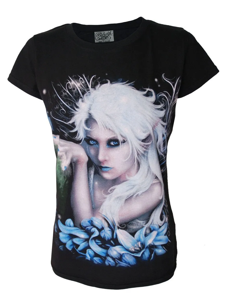 Women's T-Shirt Blue Flower Pixie