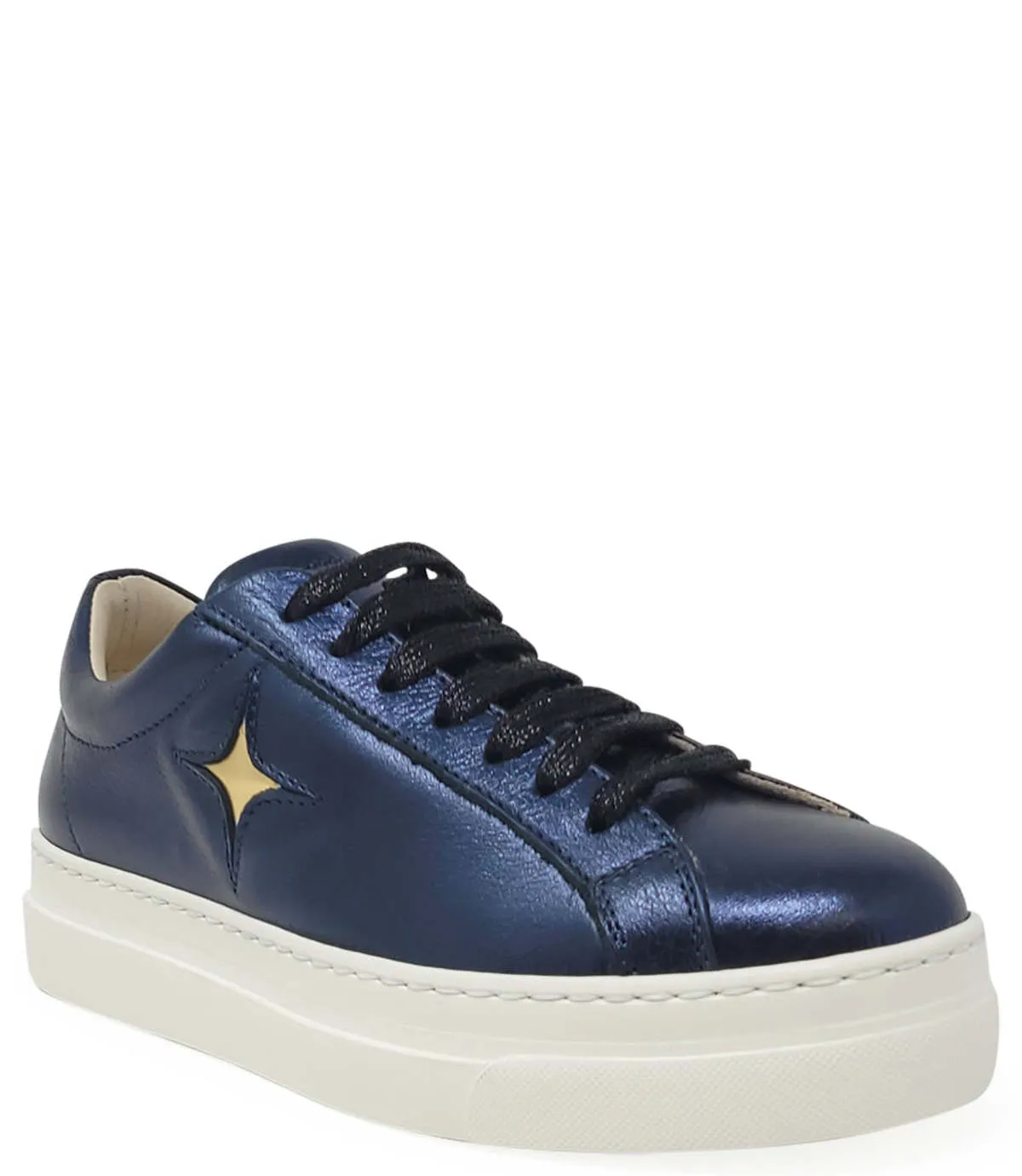 x MADISON MAISON LEATHER PLATFORM SNEAKER - NAVY