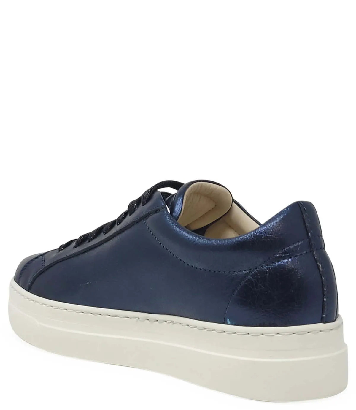 x MADISON MAISON LEATHER PLATFORM SNEAKER - NAVY