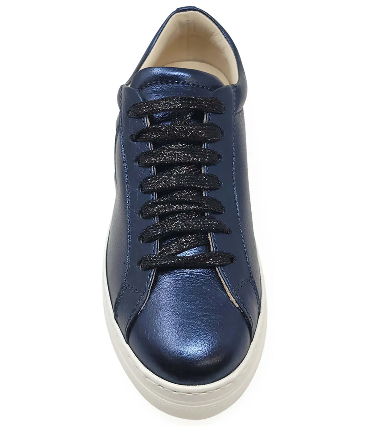 x MADISON MAISON LEATHER PLATFORM SNEAKER - NAVY