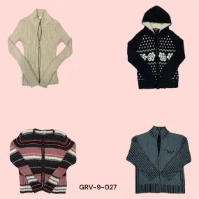 Y2K Double Zipper Sweater – Retro Style with a Modern Edge(grv-9-027)