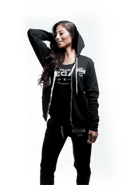 ZIP-UP HOODIE - TRAIN VEGAN (Unisex)